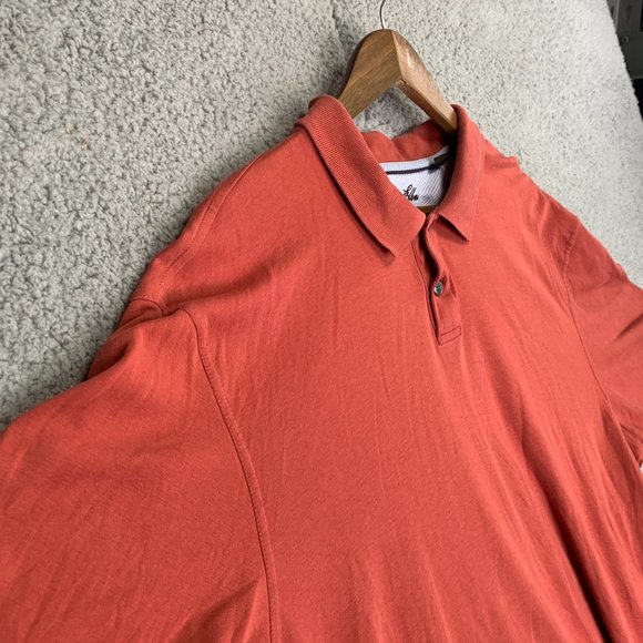 Casual Orange Polo Shirt Tasso Elba Golf Athletic Fit 2XL . Perfect Condition - Picture 2 of 12